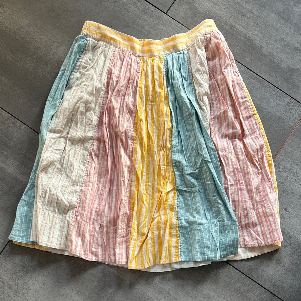 Maeve Colorful Striped A-Line Skirt